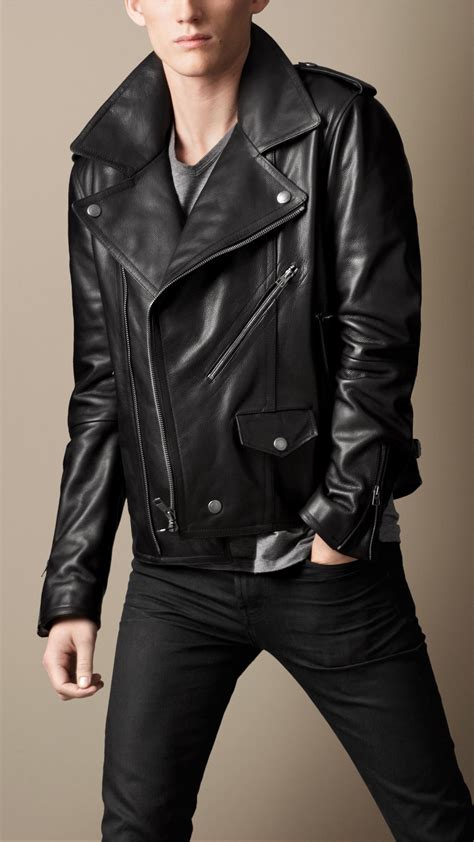 burberry leather jacket biker men|burberry men jacket on sale.